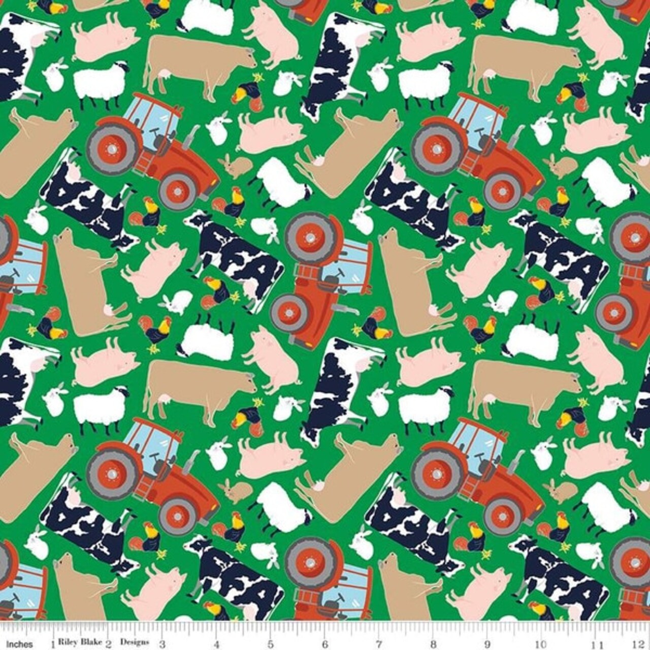 Animals in Green (c15851-green) | FFA Forever Blue 2 | Riley Blake Designs | Riley Blake